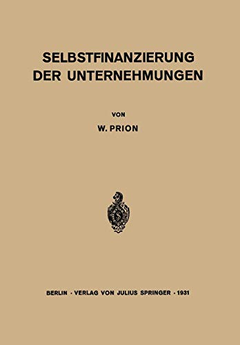 Selbstfinanzierung der Unternehmungen