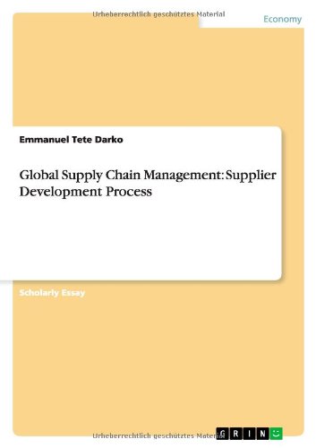 Global Supply Chain Management: Supplier Development Process