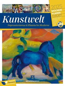 Kunstwelt - Wochenplaner Kalender 2025, Wandkalender / Kunstkalender im Hochformat (25x33 cm) - Kunst-Wochenkalender mit Rätseln auf der Rückseite