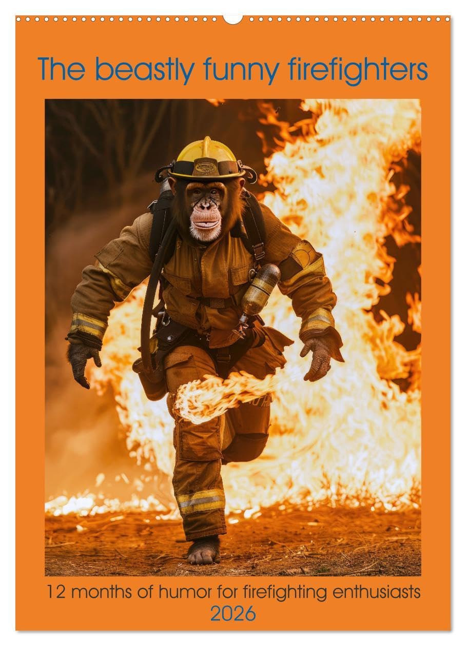 The beastly funny firefighters (Wall Calendar 2026 DIN A2 portrait), CALVENDO 12 Month Wall Calendar: 12 months of humor for firefighting enthusiasts