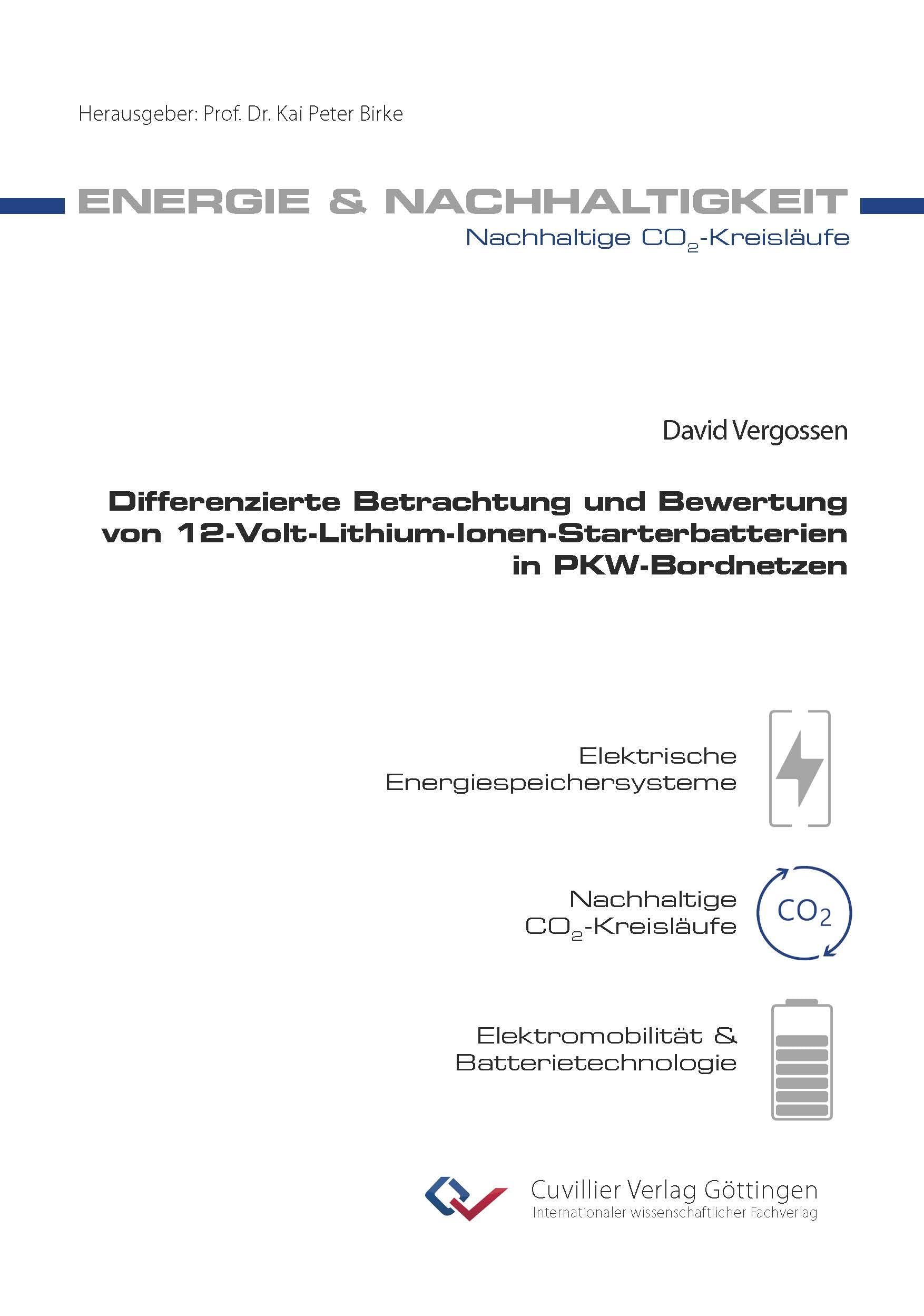 Differenzierte Betrachtung und Bewertung von 12-Volt-Lithium-Ionen-Starterbatterien in PKW-Bordnetzen (Energie & Nachhaltigkeit)