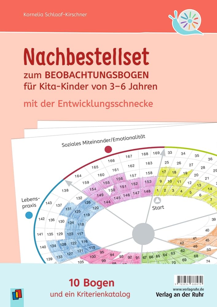 Nachbestellset zum Beobachtungsbogen für Kita-Kinder von 3–6 Jahren: mit der Entwicklungsschnecke (10 Bogen und ein Kriterienkatalog) - aktualisierte, ... dokumentieren mit der Entwicklungsschnecke)
