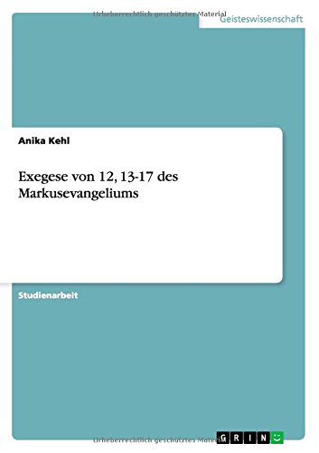 Exegese von 12, 13-17 des Markusevangeliums