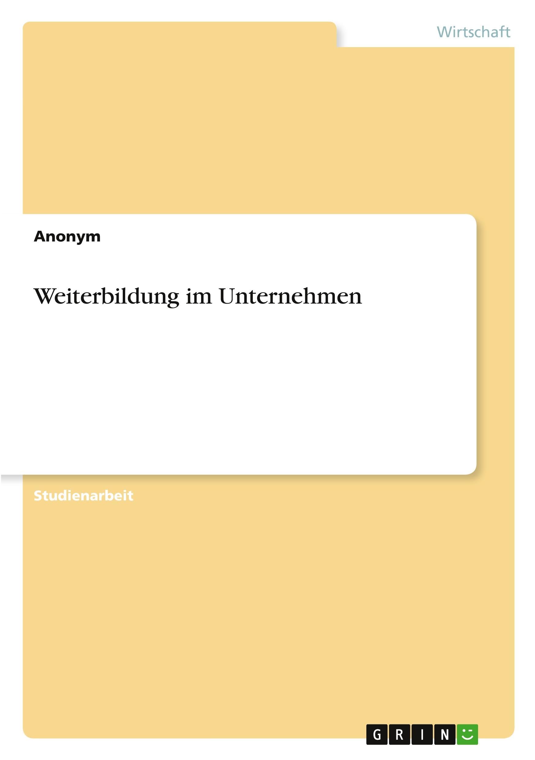 Weiterbildung im Unternehmen