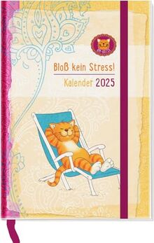 Taschenkalender 2025: Om-Katze: Bloß kein Stress!: Buchkalender ca. A6. Wochenplaner | Terminplaner | Organizer. Praktischer kleiner Taschenkalender m. Ferienterminen & Monatsübersichten