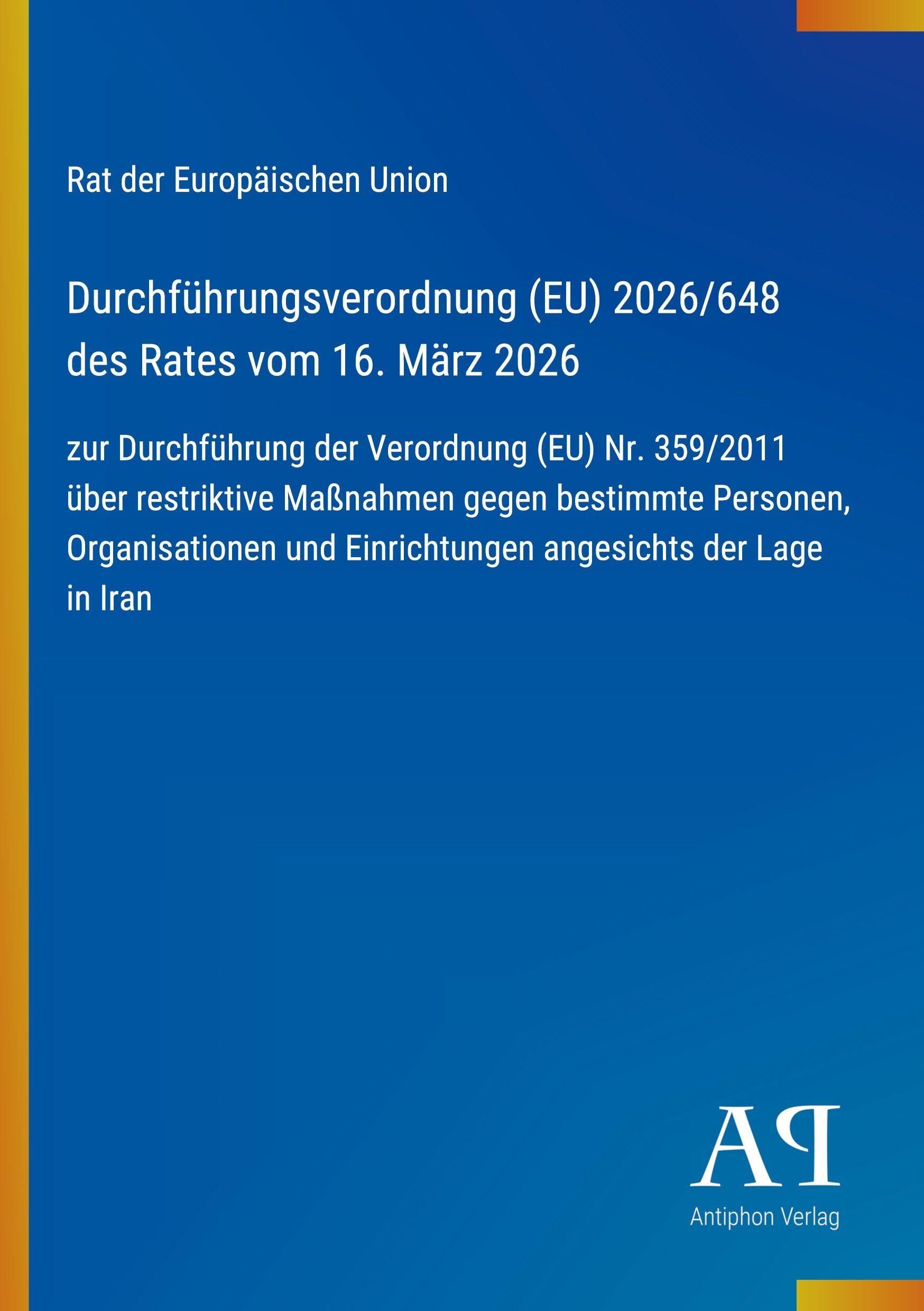 Durchführungsverordnung (EU) 2026/648 des Rates vom 16. März 2026