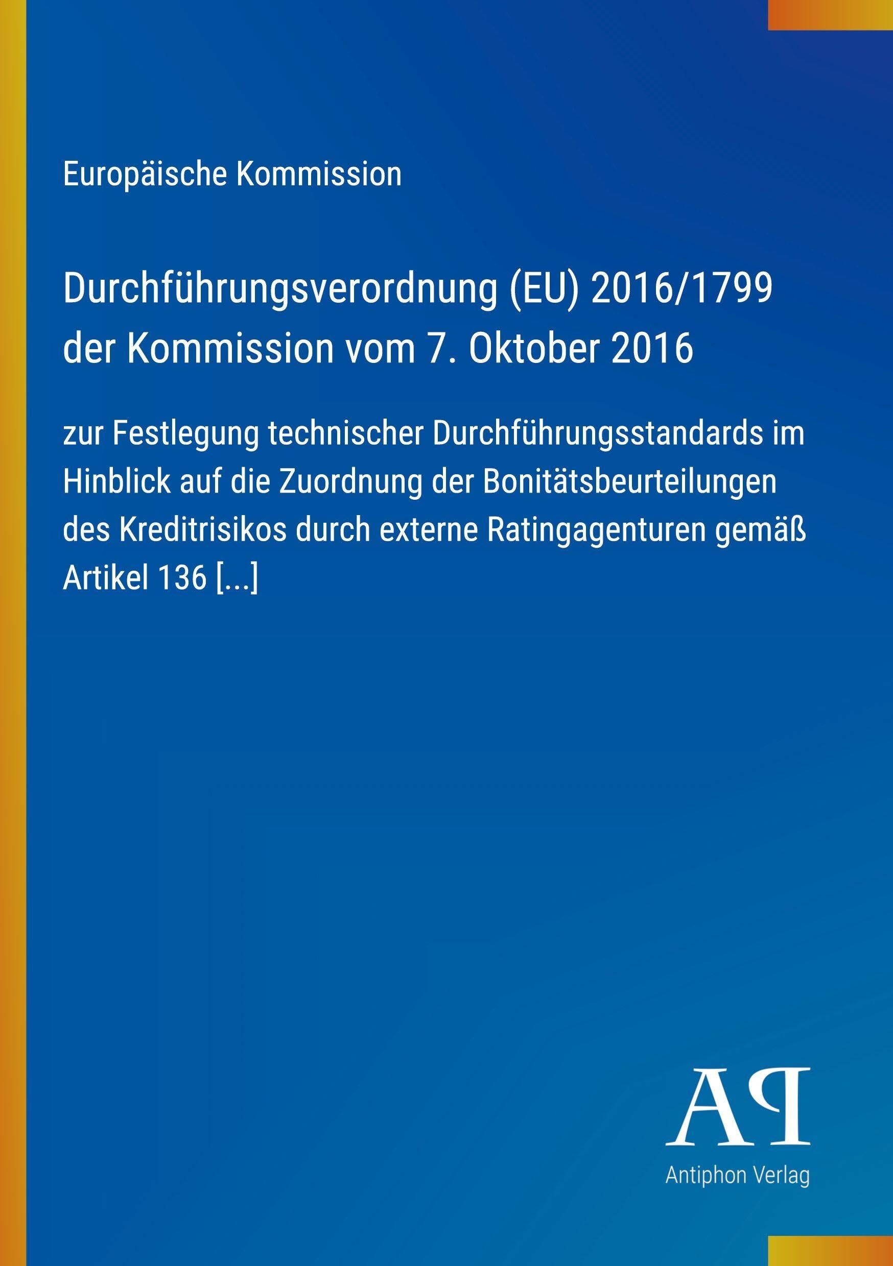 Durchführungsverordnung (EU) 2016/1799 der Kommission vom 7. Oktober 2016