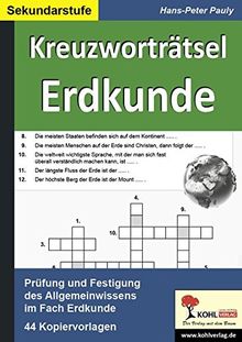 Kreuzworträtsel Erdkunde: Prüfung und Festigung des Allgemeinwissens