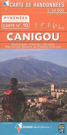Carte Canigou 1 : 50 000. Fenouillèdes, Conflent, Vallespir, Parc Naturel Régional des Pyrénées Catalanes