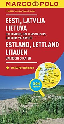 MARCO POLO Länderkarte Estland, Lettland, Litauen, Baltische Staaten 1: 800 000 (MARCO POLO Länderkarten)