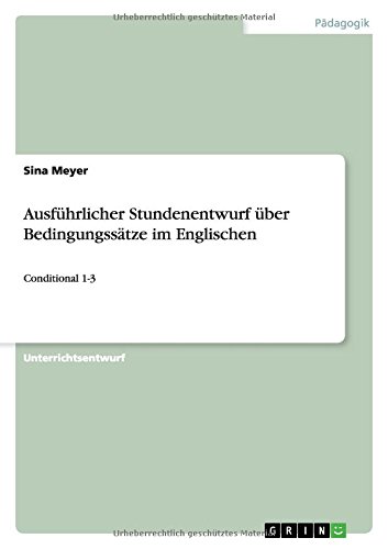 Ausführlicher Stundenentwurf über Bedingungssätze im Englischen: Conditional 1-3