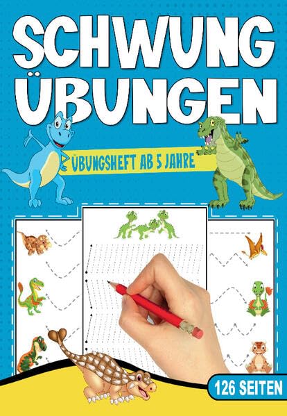 Schwungübungen Übungsheft ab 5 Jahre – Das Dino Lernheft für Jungen: Vorschule Übungsheft mit Dino-Abenteuer - Das perfekte Vorschulbuch für Jungen. ... zur Vorbereitung auf das Schreiben.