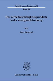 Der Verhältnismäßigkeitsgrundsatz in der Zwangsvollstreckung.: Dissertationsschrift (Schriften zum Prozessrecht)