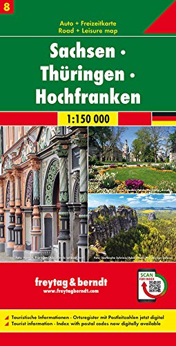 Sachsen - Thüringen - Hochfranken, Autokarte 1:150.000, Blatt 8 (freytag & berndt Auto + Freizeitkarten)