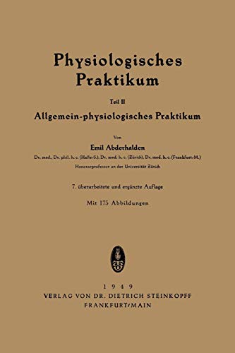 Physiologisches Praktikum: Teil II: Allgemein-physiologisches Praktikum (German Edition)
