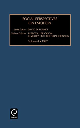 Soc Pers Emotion V 4 (Social Perspectives on Emotion) (Social Perspectives on Emotions , Vol 4, Band 4)