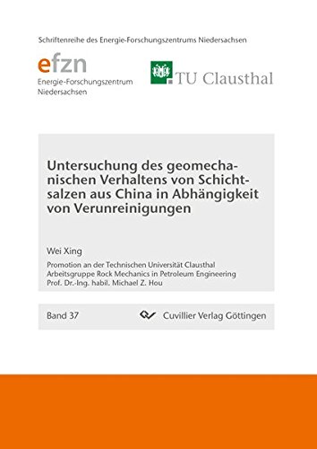 Untersuchung des geomechanischen Verhaltens von Schichtsalzen aus China in Abhängigkeit von Verunreinigungen (Schriftenreihe des Energie-Forschungszentrums Niedersachsen (EFZN))