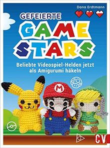 Gefeierte Gamestars häkeln. Beliebte Videospiel-Helden als Amigurumi. Mit Anleitungen von Dana Erdtmann jetzt die Klassiker der beliebten Videospiele häkeln. Häkelfiguren für Gaming-Fans.