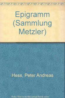 Sammlung Metzler, Bd. 248: Epigramm