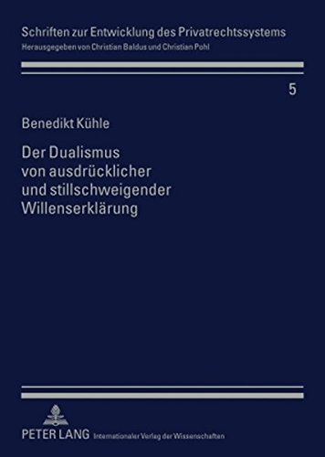 Der Dualismus von ausdrücklicher und stillschweigender Willenserklärung (Schriften zur Entwicklung des Privatrechtssytems)