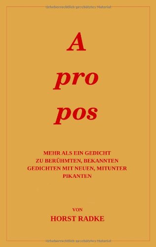 Apropos: Mehr als ein Gedicht zu berühmten, bekannten Gedichten ...