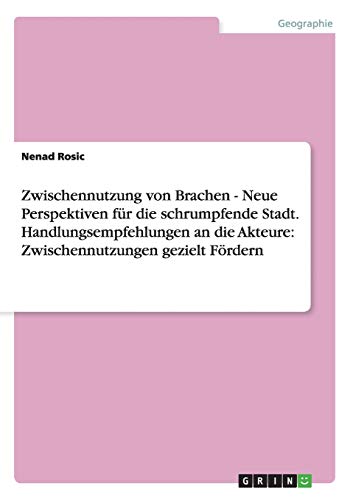 Zwischennutzung von Brachen - Neue Perspektiven für die schrumpfende Stadt. Handlungsempfehlungen an die Akteure: Zwischennutzungen gezielt Fördern