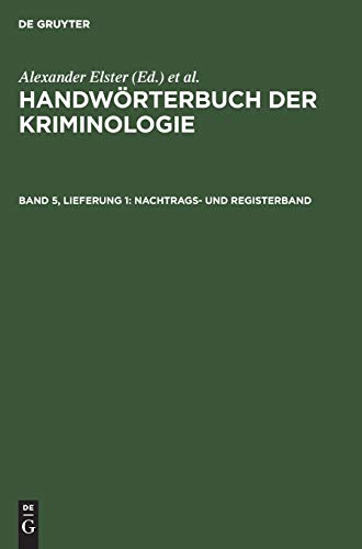 Nachtrags- und Registerband (Handwörterbuch der Kriminologie)