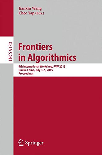 Jianxin Wang Frontiers In Algorithmics (Lecture Notes In Computer Science)