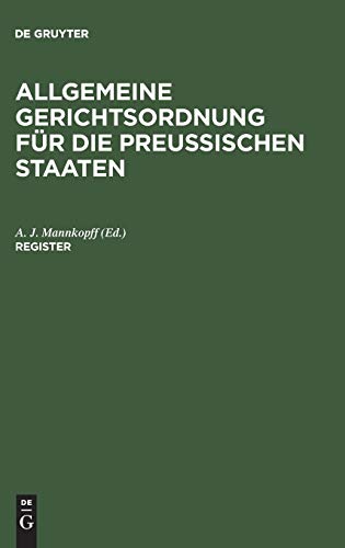 Register (Allgemeine Gerichtsordnung für die Preussischen Staaten)