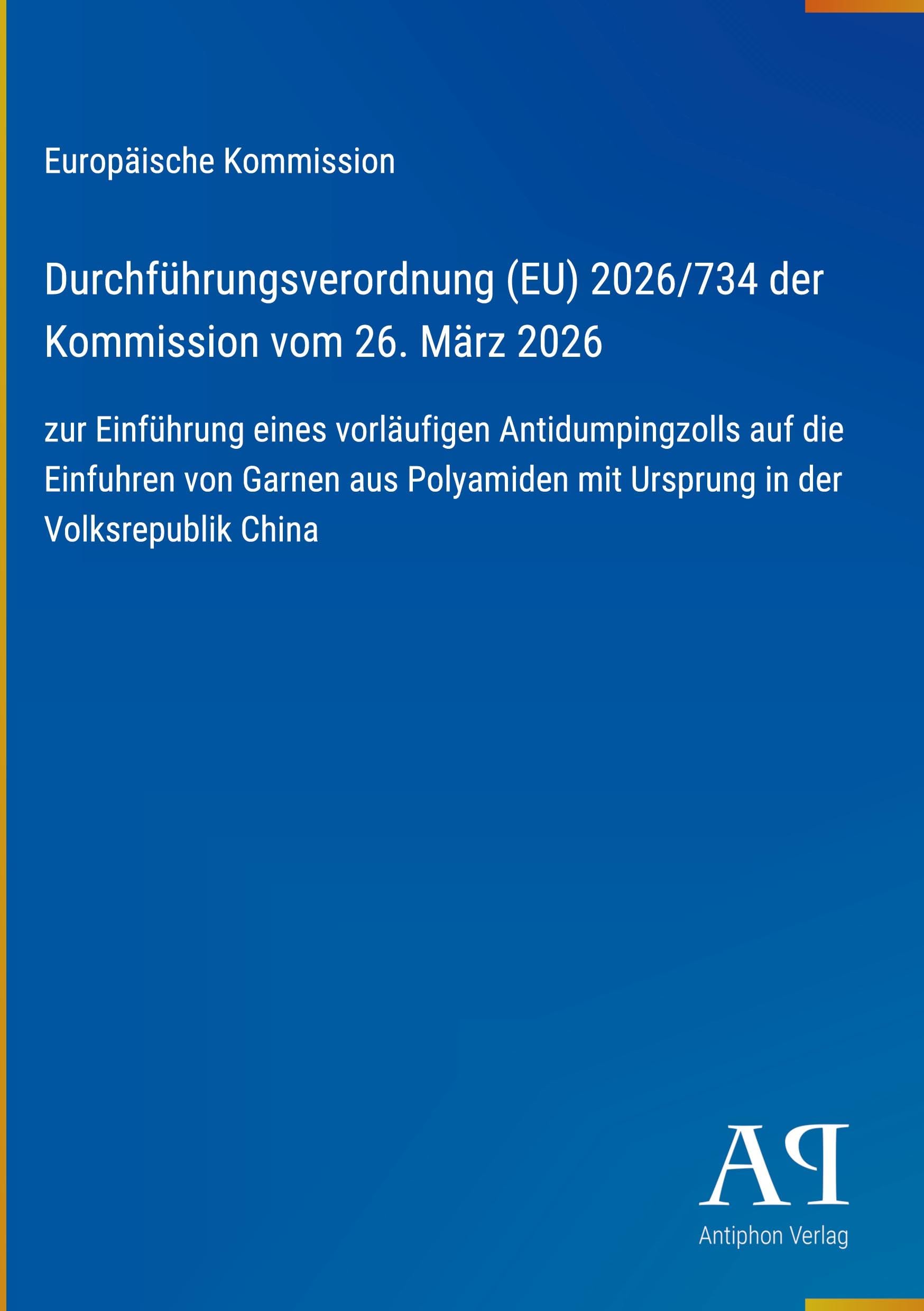 Durchführungsverordnung (EU) 2026/734 der Kommission vom 26. März 2026