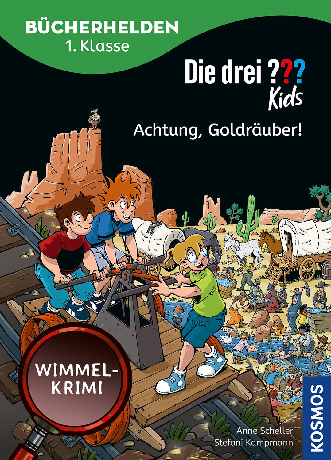 Die drei ??? Kids, Bücherhelden 1. Klasse, Achtung, Goldräuber!: Leicht lesen lernen – Wimmel-Krimi ab 6 Jahren mit Wimmelseiten zum Miträtseln, spannende Detektivabenteuer mit Justus, Peter und Bob.