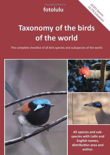 Taxonomy of the birds of the world: The complete checklist of all bird species and subspecies of the world