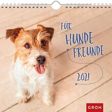 Für Hundefreunde 2021: Dekorativer Wandkalender mit Monatskalendarium