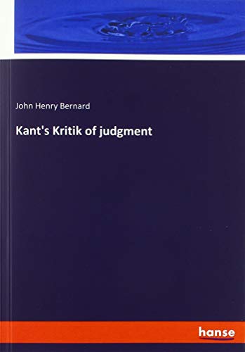 Kant's Kritik of judgment