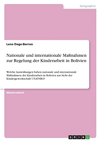 Nationale und internationale Maßnahmen zur Regelung der Kinderarbeit in Bolivien: Welche Auswirkungen haben nationale und internationale Maßnahmen der ... aus Sicht der Kindergewerkschaft UNATSBO?