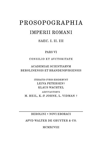 Prosopographia Imperii Romani Saec I, II, III: (P)