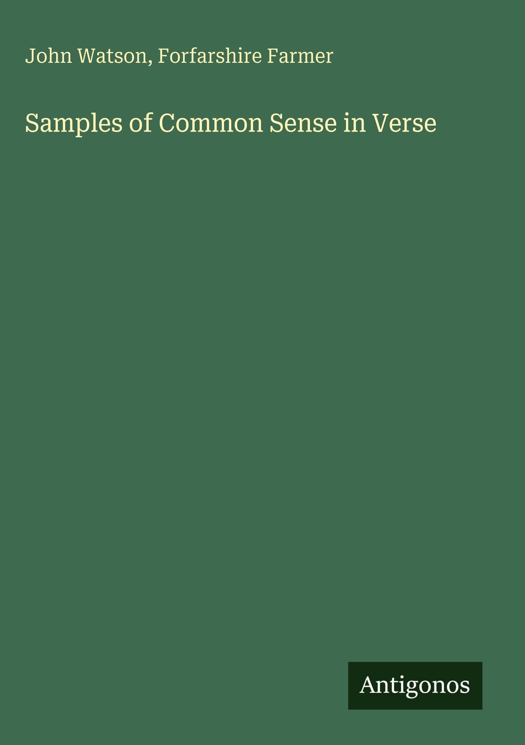 Samples of Common Sense in Verse