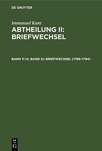 1789–1794 (Abtheilung II: Briefwechsel)