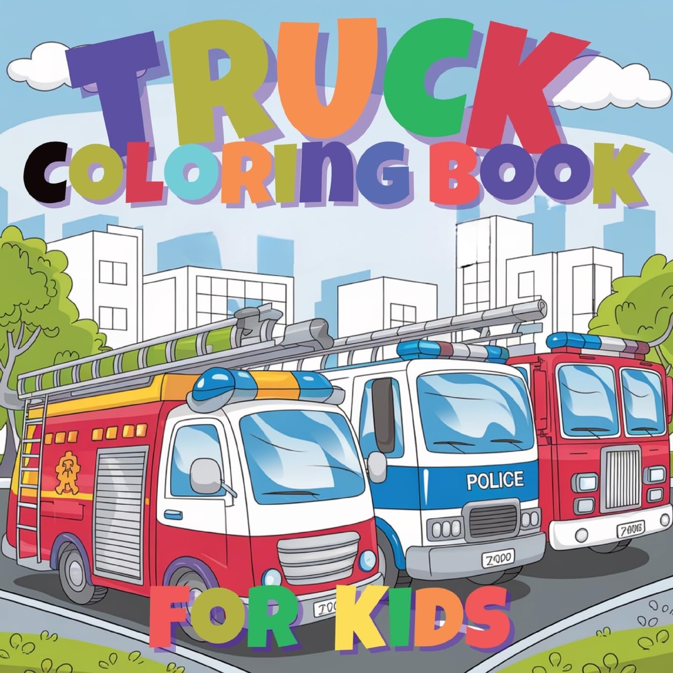 Fun Trucks Coloring Book for Kids: A Collection of Cool Trucks and Vehicles for Young Artists to Color and Enjoy
