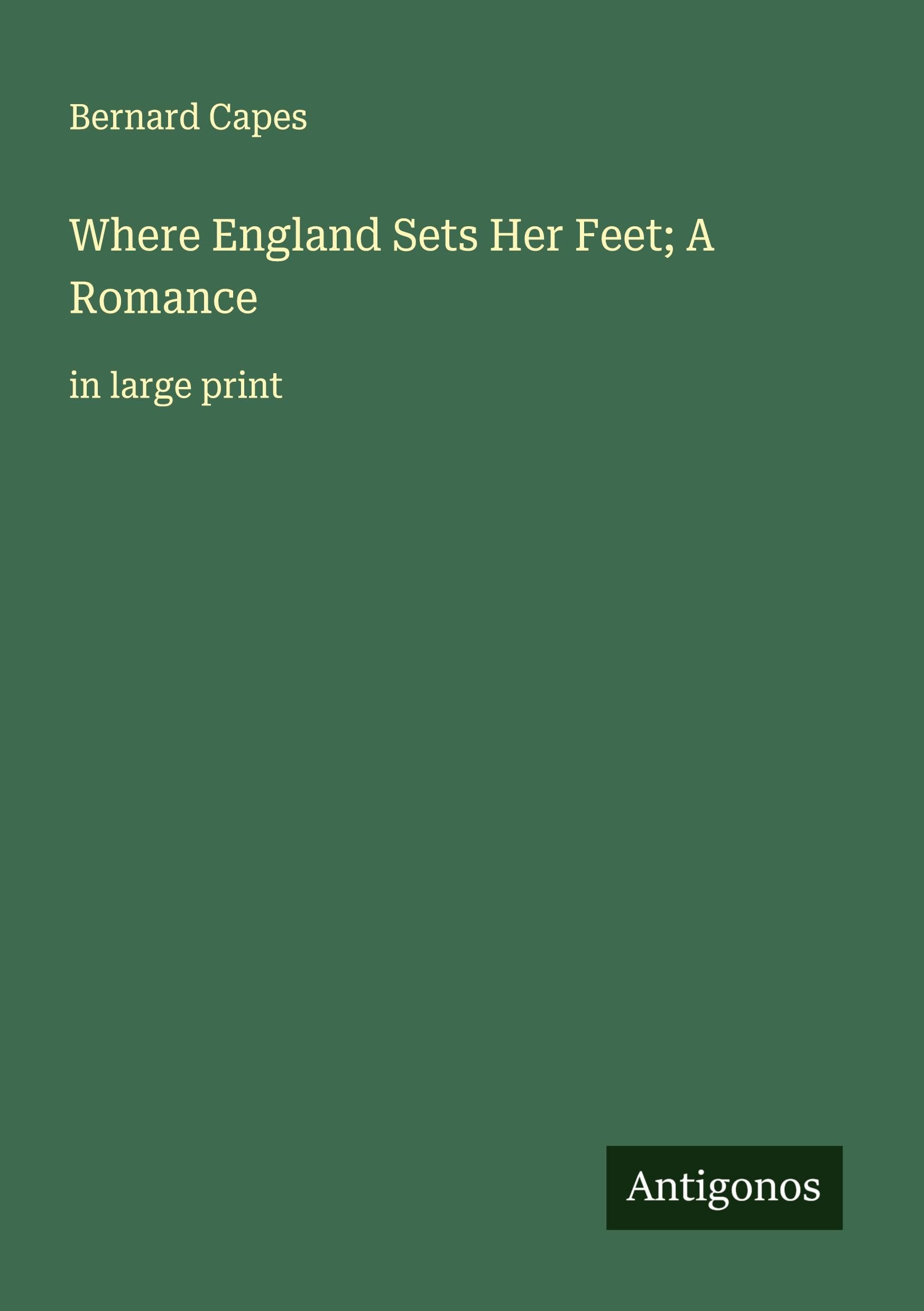 Where England Sets Her Feet; A Romance: in large print