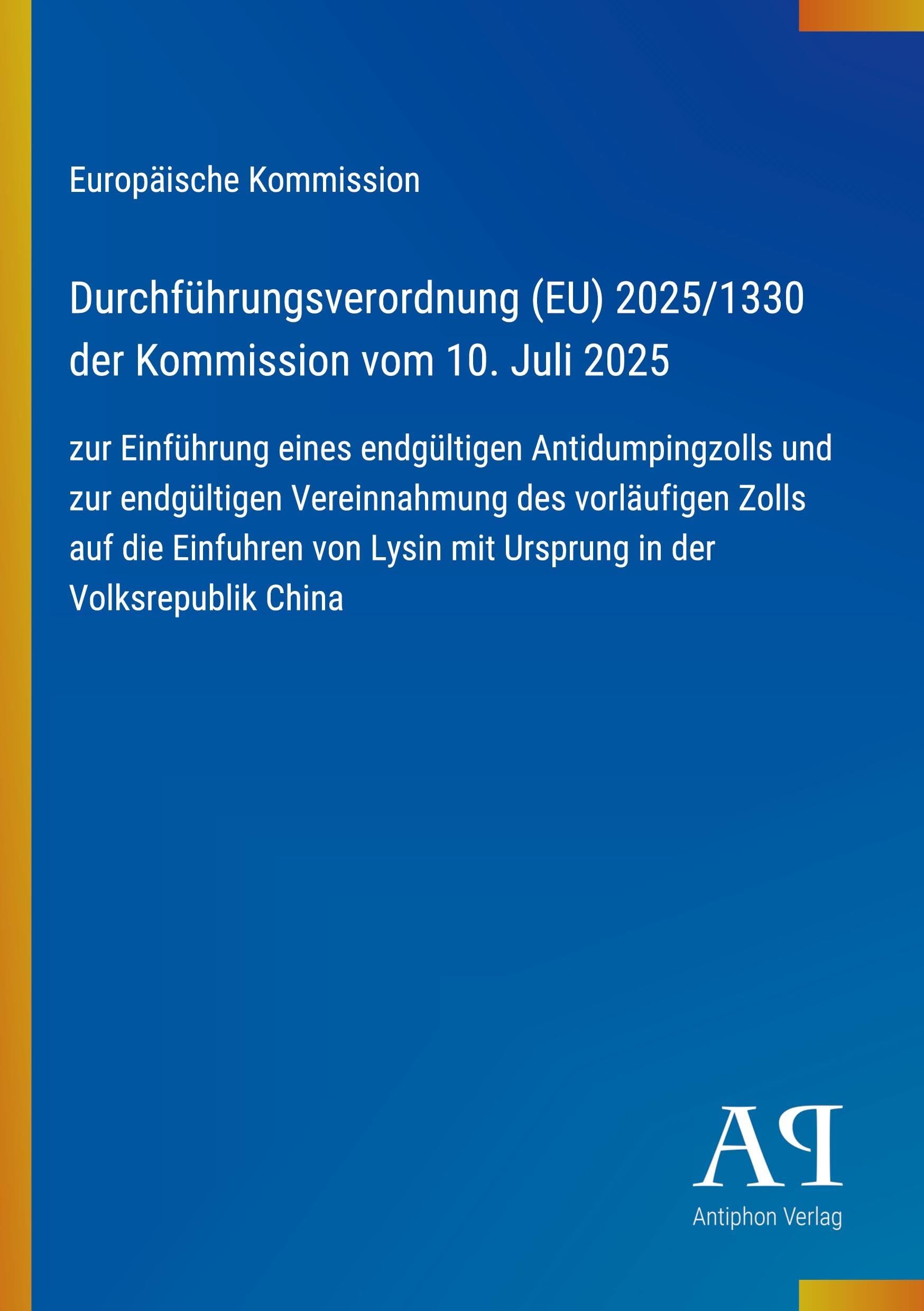 Durchführungsverordnung (EU) 2025/1330 der Kommission vom 10. Juli 2025