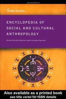 Encyclopedia of Social and Cultural Anthropology (Routledge World Reference)