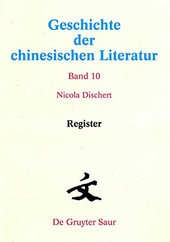 Geschichte der chinesischen Literatur: Register