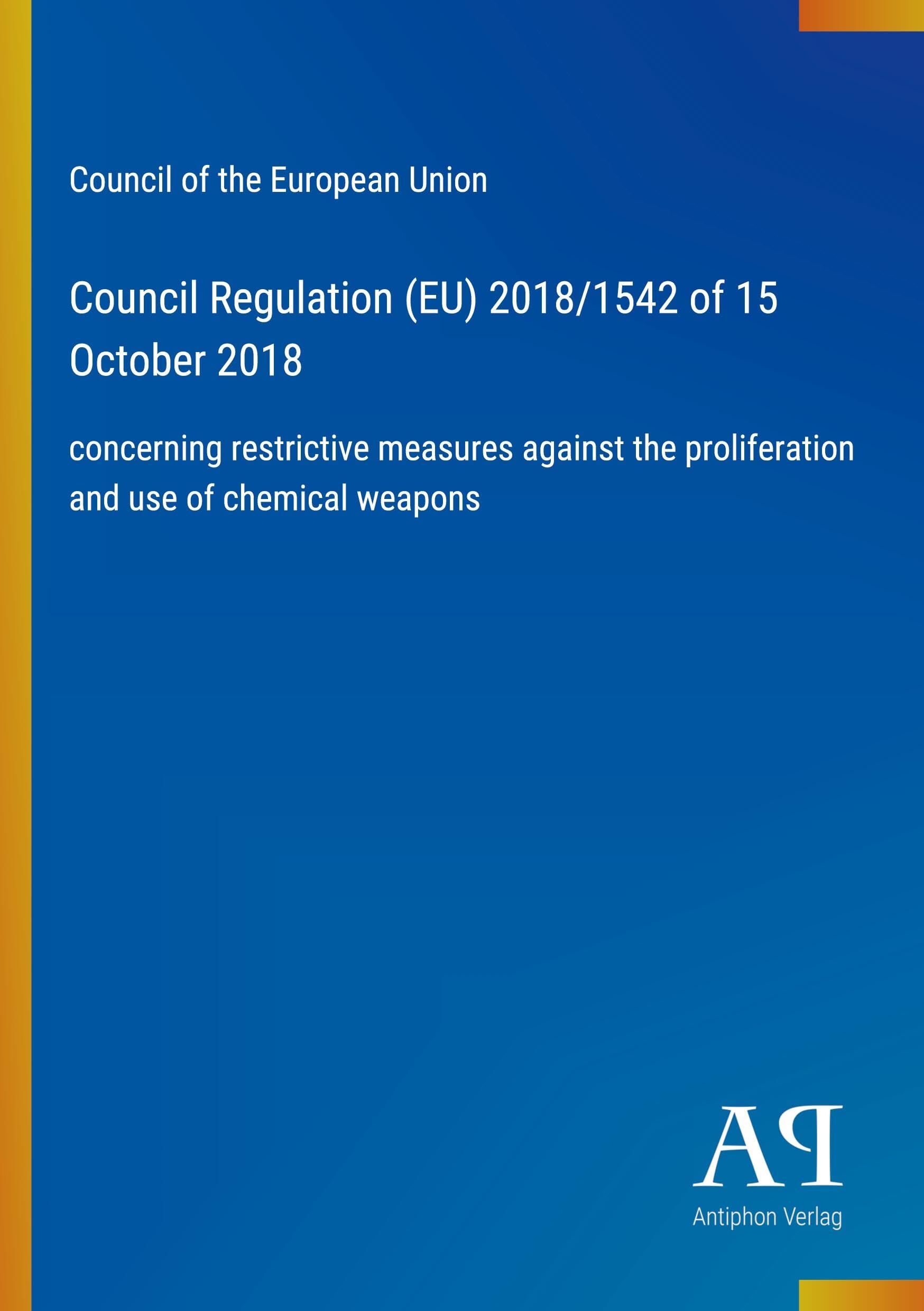 Council Regulation (EU) 2018/1542 of 15 October 2018