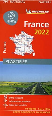 Michelin Frankreich 2022 (plastifiziert): Straßen- und Tourismuskarte 1:1.000.000 (MICHELIN Nationalkarten)