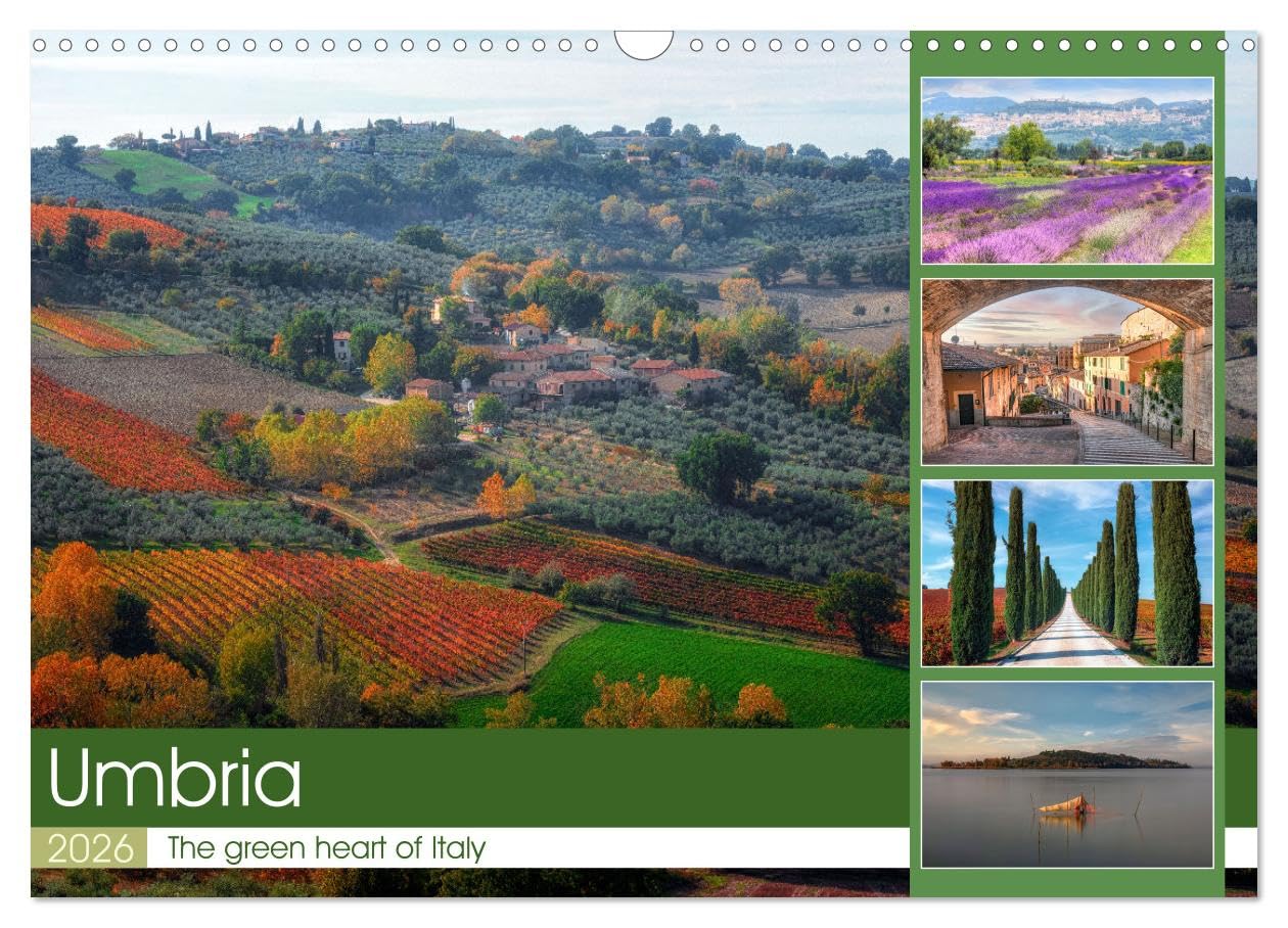 Umbria The green heart of Italy (Wall Calendar 2026 DIN A3 landscape), CALVENDO 12 Month Wall Calendar: Umbria - authentic and unspoiled in the middle of Italy
