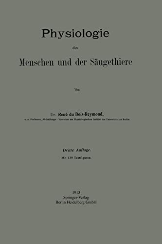 Physiologie des Menschen und der Säugethiere (German Edition)