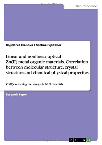 Linear and nonlinear optical Zn(II)-metal-organic materials. Correlation between molecular structure, crystal structure and chemical-physical properties: Zn(II)-containing metal-organic NLO materials