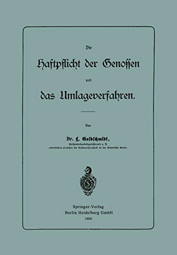 Die Haftpflicht der Genossen und das Umlageverfahren