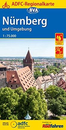 ADFC Regionalkarte Nürnberg und Umgebung mit Tagestouren-Vorschlägen, 1:75.000, reiß- und wetterfest, GPS-Tracks Download (ADFC-Regionalkarte 1:75000)